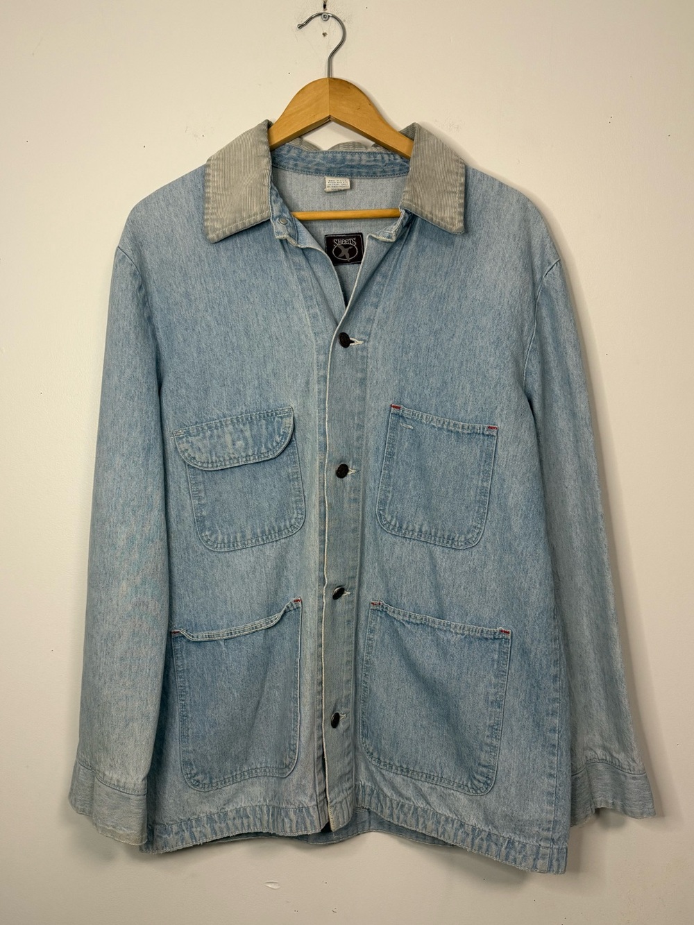 Vintage Skeets Chore Light Wash Denim Work Jacket made in USA